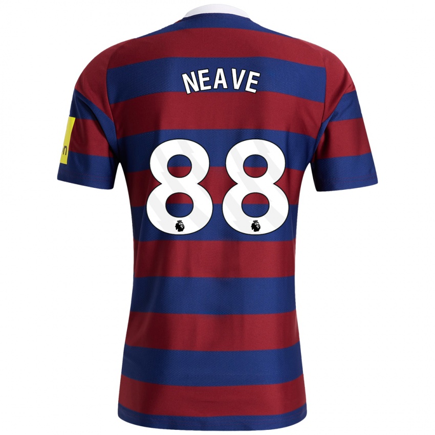 Niño Camiseta Sean Neave #88 Burdeos Azul Marino 2ª Equipación 2024/25 La Camisa Argentina