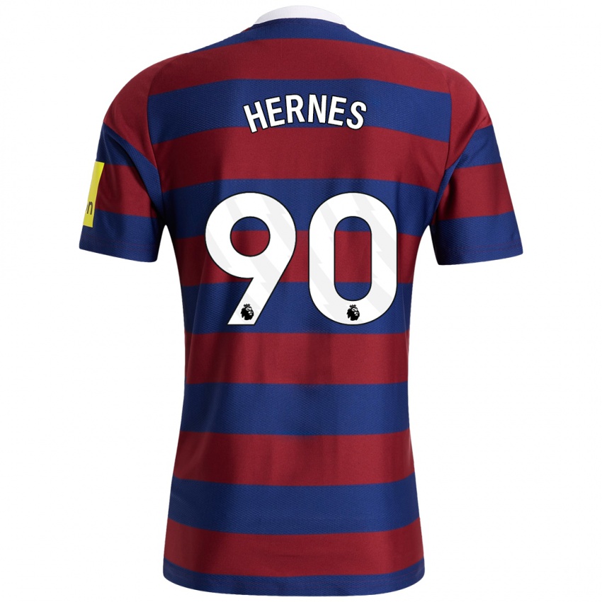 Niño Camiseta Travis Hernes #90 Burdeos Azul Marino 2ª Equipación 2024/25 La Camisa Argentina