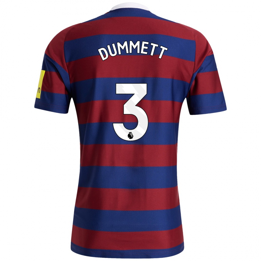 Niño Camiseta Paul Dummett #3 Burdeos Azul Marino 2ª Equipación 2024/25 La Camisa Argentina