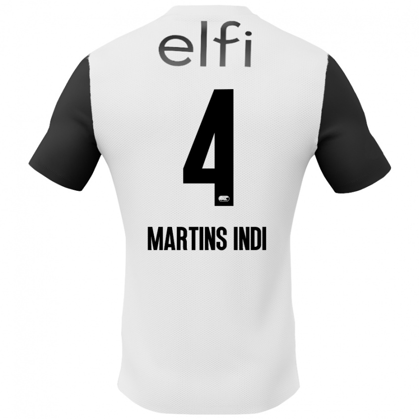 Niño Camiseta Bruno Martins Indi #4 Blanco Negro 2ª Equipación 2024/25 La Camisa Argentina