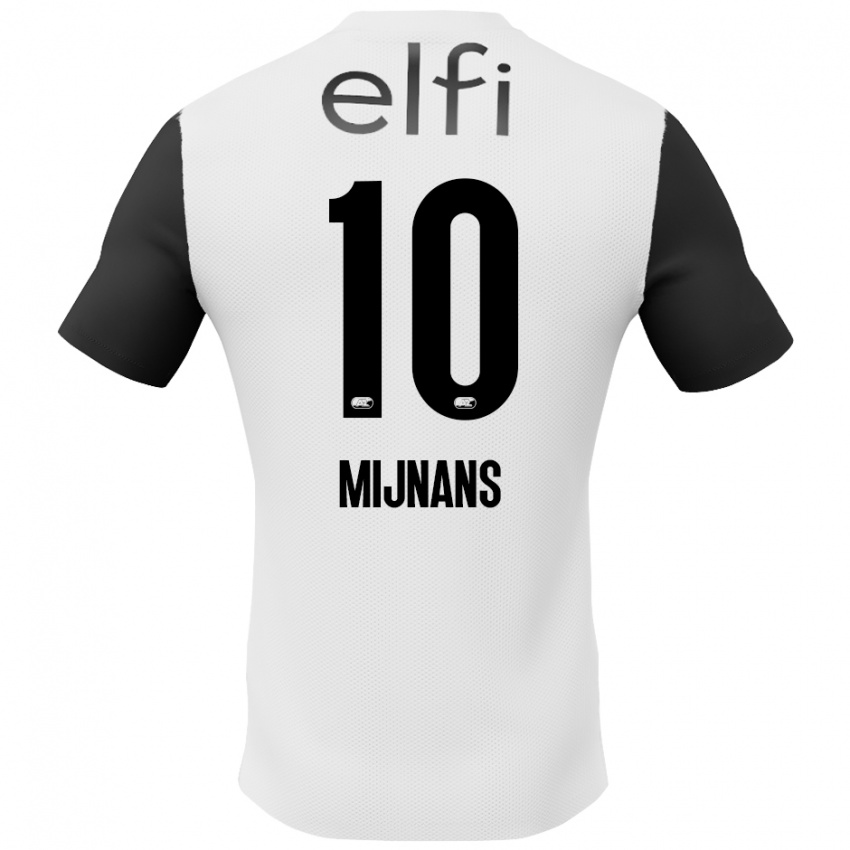 Niño Camiseta Sven Mijnans #10 Blanco Negro 2ª Equipación 2024/25 La Camisa Argentina