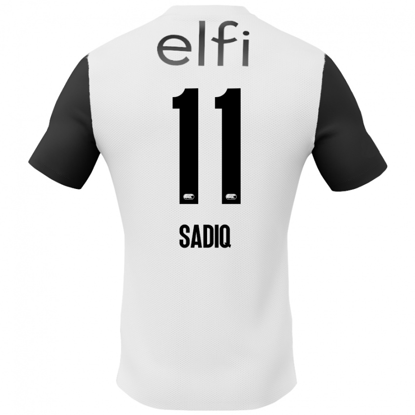 Niño Camiseta Ibrahim Sadiq #11 Blanco Negro 2ª Equipación 2024/25 La Camisa Argentina