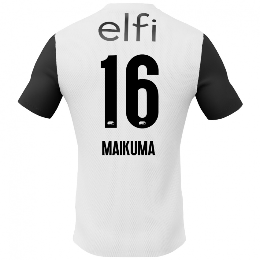 Niño Camiseta Seiya Maikuma #16 Blanco Negro 2ª Equipación 2024/25 La Camisa Argentina