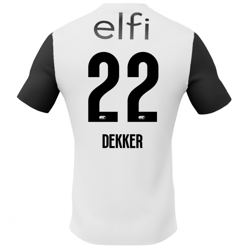 Niño Camiseta Maxim Dekker #22 Blanco Negro 2ª Equipación 2024/25 La Camisa Argentina