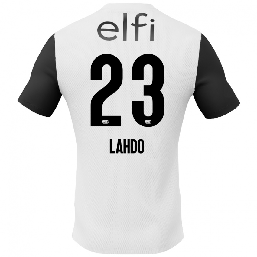 Niño Camiseta Mayckel Lahdo #23 Blanco Negro 2ª Equipación 2024/25 La Camisa Argentina