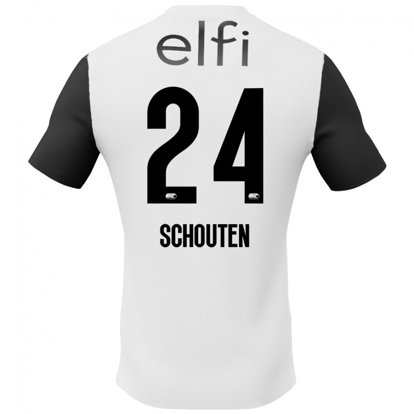 Niño Camiseta Lewis Schouten #24 Blanco Negro 2ª Equipación 2024/25 La Camisa Argentina