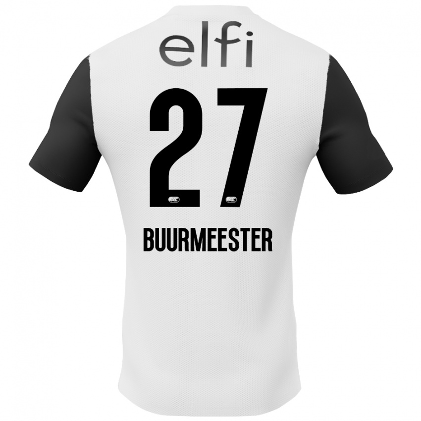 Niño Camiseta Zico Buurmeester #27 Blanco Negro 2ª Equipación 2024/25 La Camisa Argentina