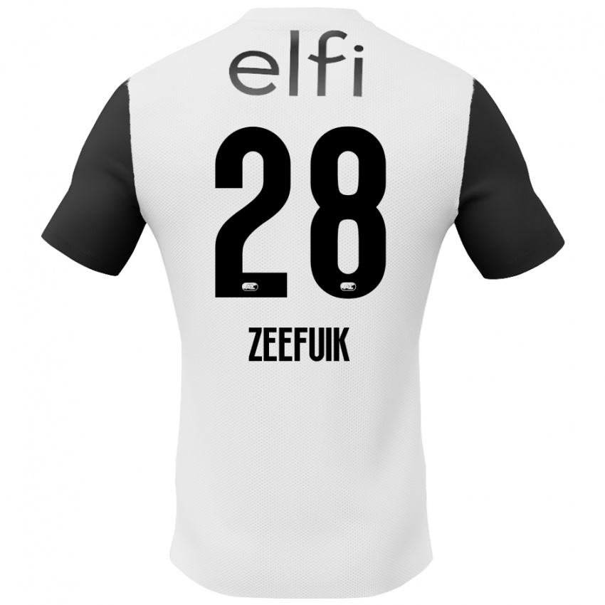 Niño Camiseta Lequincio Zeefuik #28 Blanco Negro 2ª Equipación 2024/25 La Camisa Argentina