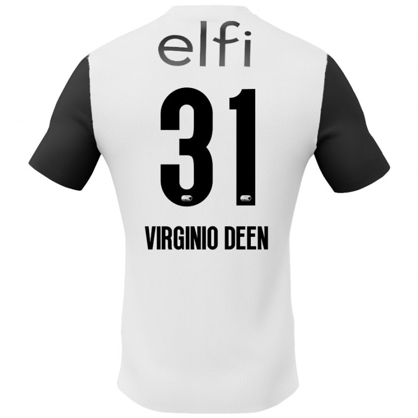 Niño Camiseta Daniël Virginio Deen #31 Blanco Negro 2ª Equipación 2024/25 La Camisa Argentina