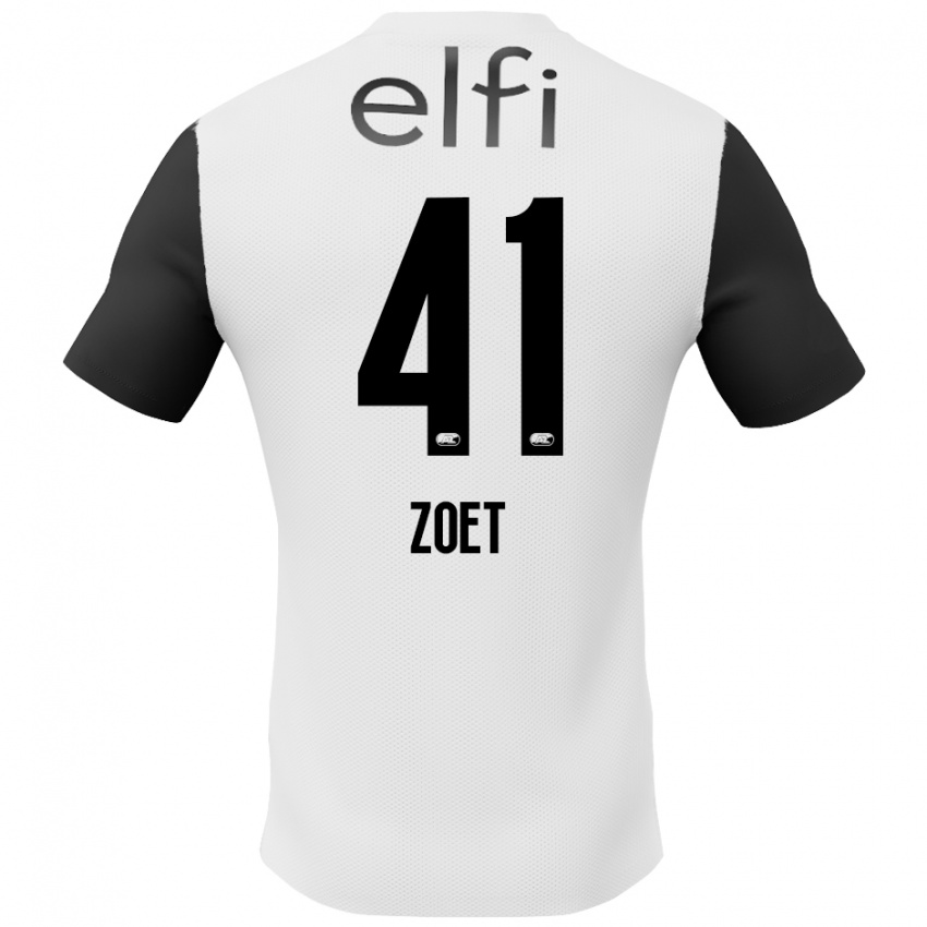 Niño Camiseta Jeroen Zoet #41 Blanco Negro 2ª Equipación 2024/25 La Camisa Argentina