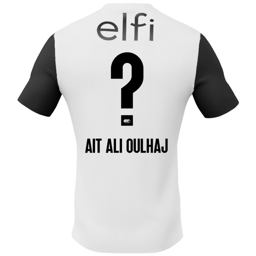 Niño Camiseta Adam Ait Ali Oulhaj #0 Blanco Negro 2ª Equipación 2024/25 La Camisa Argentina