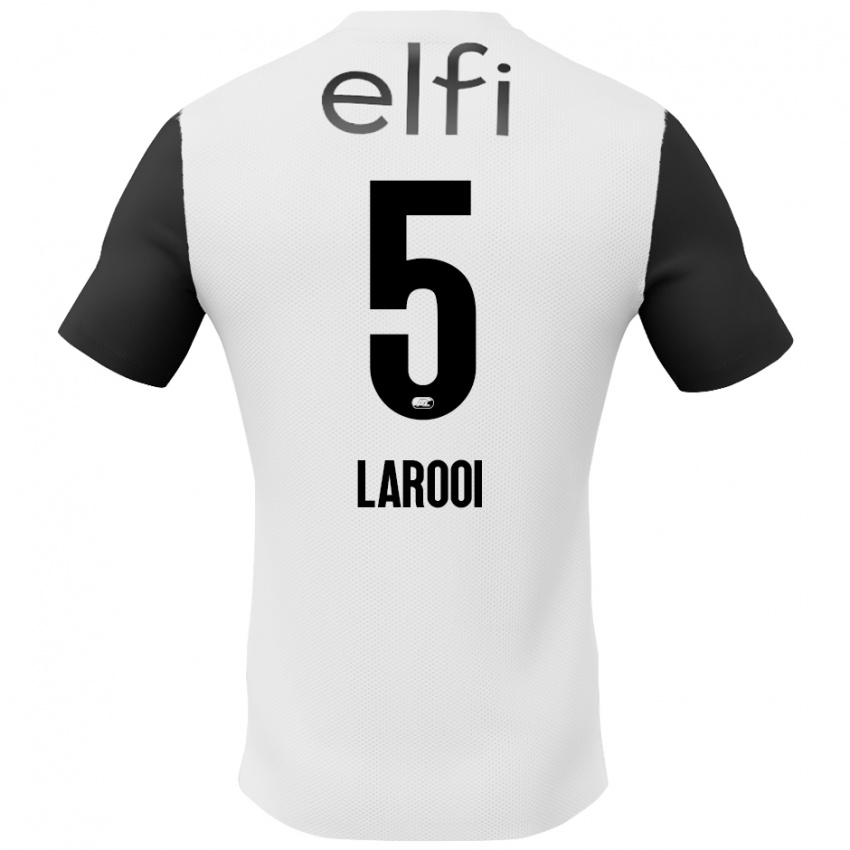 Niño Camiseta Finn Larooi #5 Blanco Negro 2ª Equipación 2024/25 La Camisa Argentina