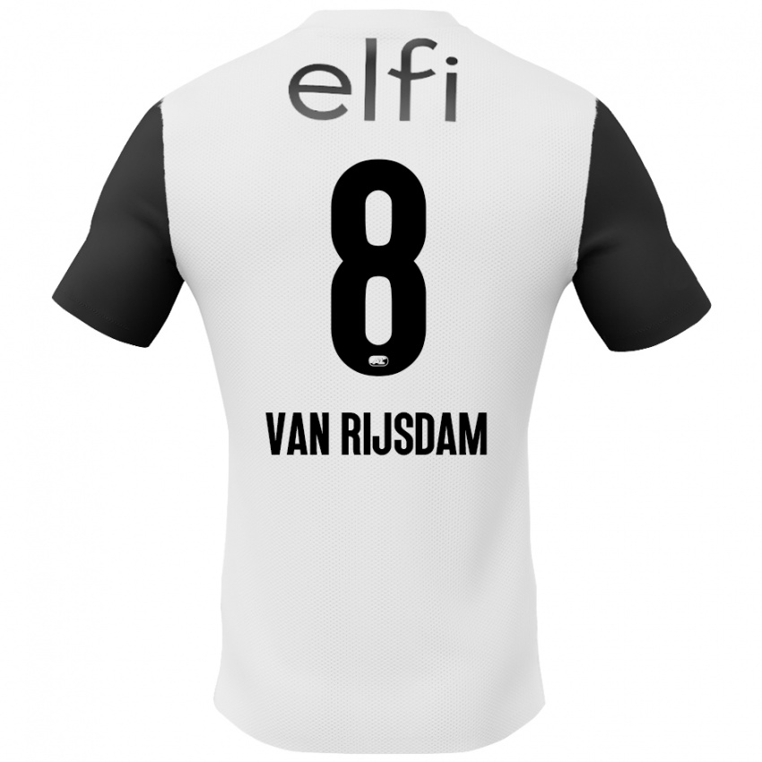 Niño Camiseta Julian Van Rijsdam #8 Blanco Negro 2ª Equipación 2024/25 La Camisa Argentina