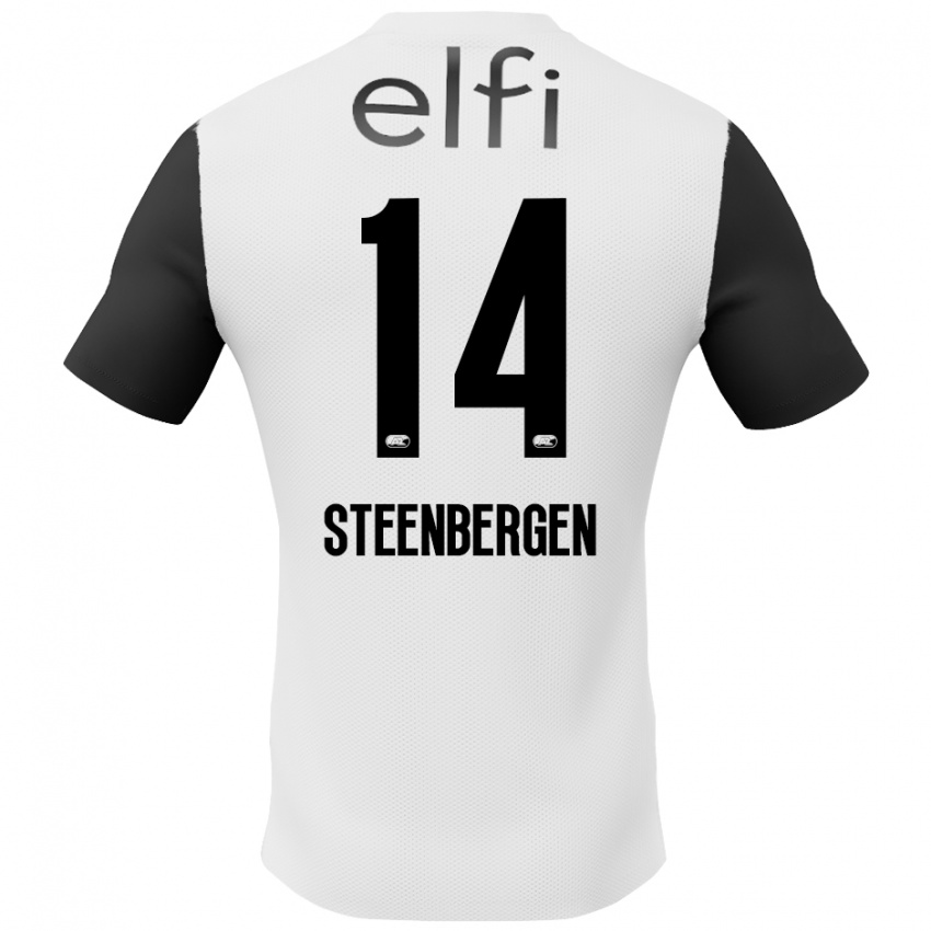 Niño Camiseta Thom Steenbergen #14 Blanco Negro 2ª Equipación 2024/25 La Camisa Argentina