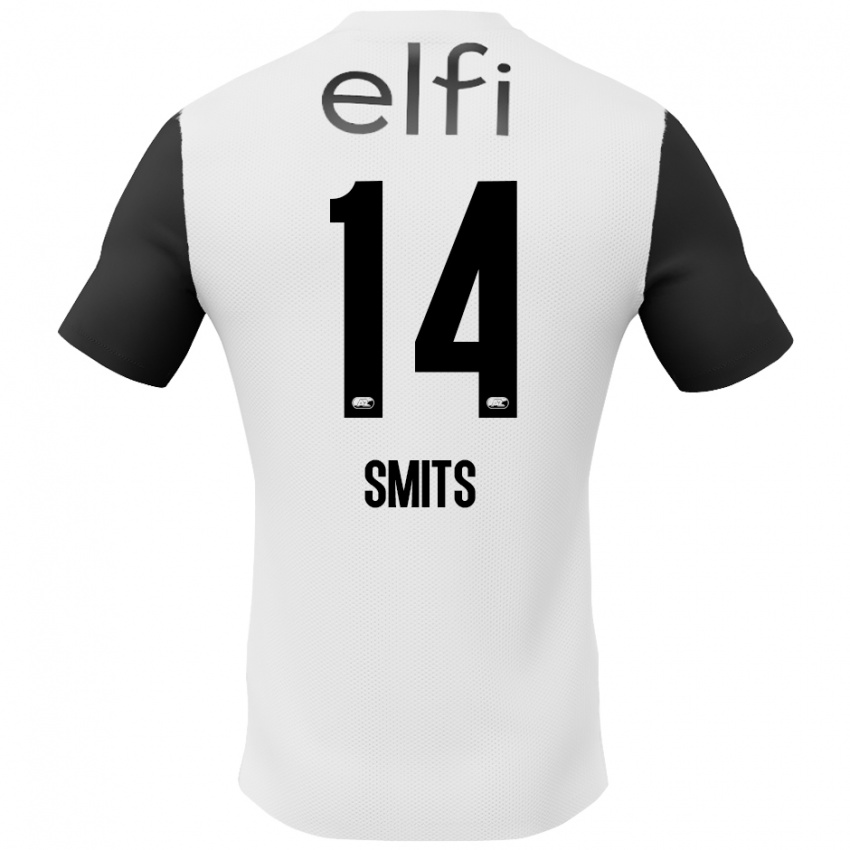 Niño Camiseta Anthony Smits #14 Blanco Negro 2ª Equipación 2024/25 La Camisa Argentina