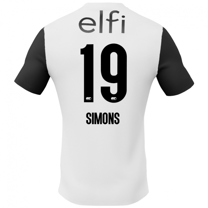 Niño Camiseta Saviola Simons #19 Blanco Negro 2ª Equipación 2024/25 La Camisa Argentina