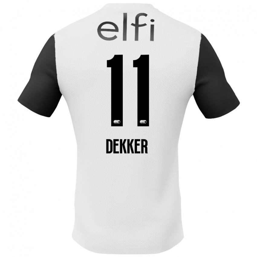 Niño Camiseta Isabella Dekker #11 Blanco Negro 2ª Equipación 2024/25 La Camisa Argentina