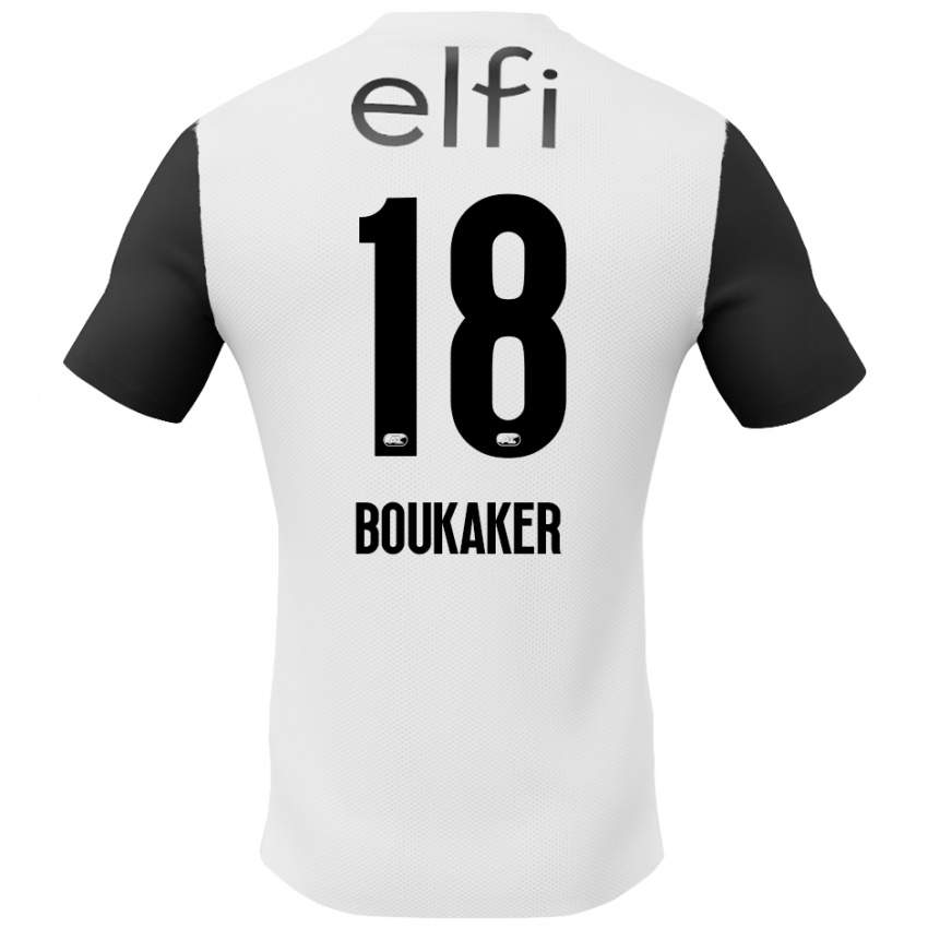 Niño Camiseta Romaissa Boukaker #18 Blanco Negro 2ª Equipación 2024/25 La Camisa Argentina