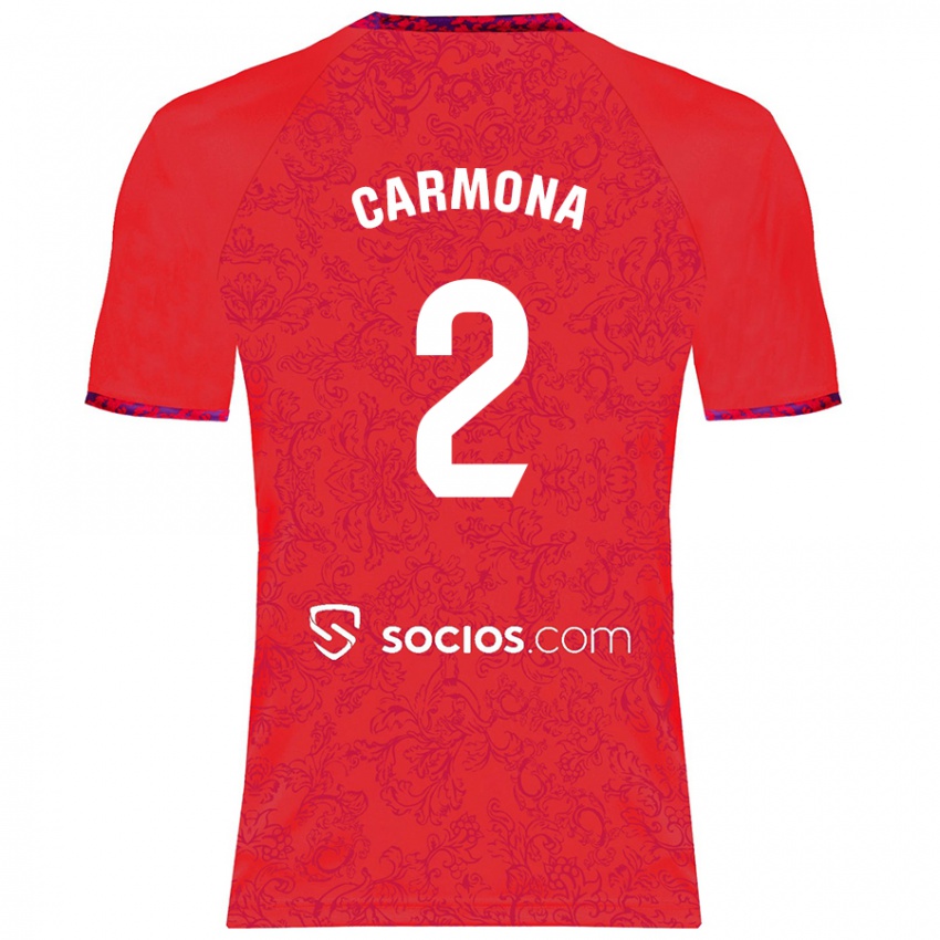 Niño Camiseta José Ángel Carmona #2 Rojo 2ª Equipación 2024/25 La Camisa Argentina