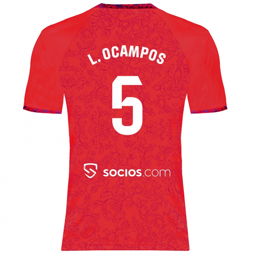 Niño Camiseta Lucas Ocampos #5 Rojo 2ª Equipación 2024/25 La Camisa Argentina