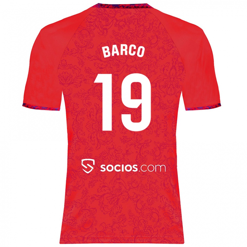 Niño Camiseta Valentin Barco #19 Rojo 2ª Equipación 2024/25 La Camisa Argentina