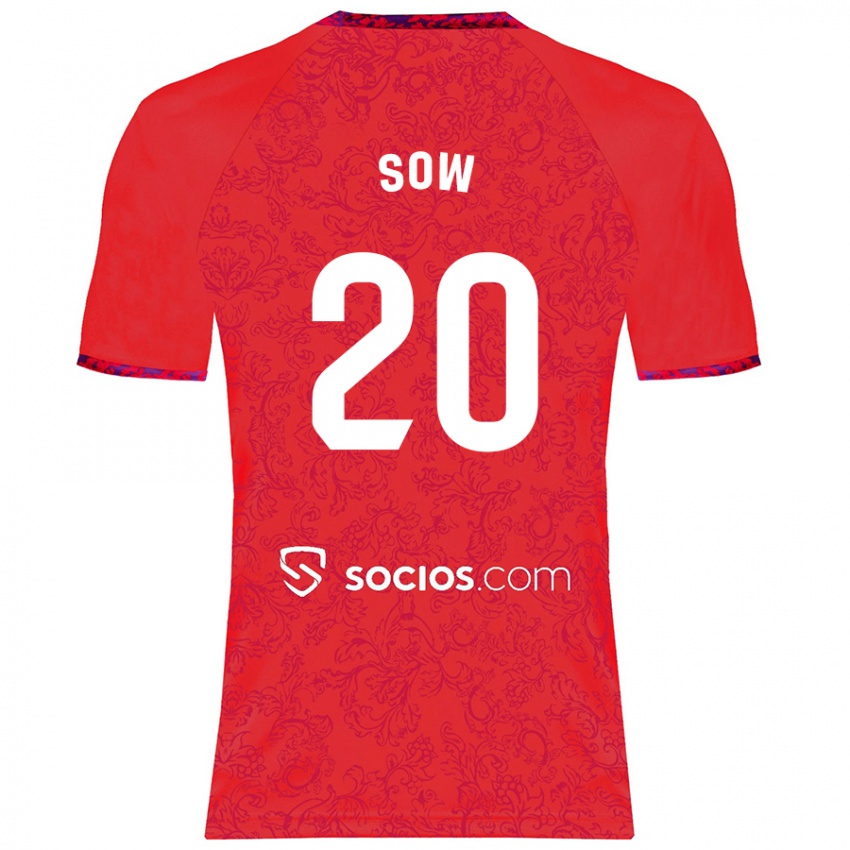 Niño Camiseta Djibril Sow #20 Rojo 2ª Equipación 2024/25 La Camisa Argentina