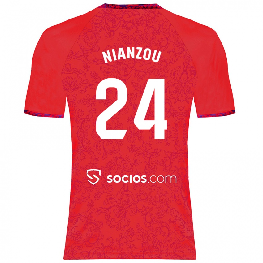 Niño Camiseta Tanguy Nianzou #24 Rojo 2ª Equipación 2024/25 La Camisa Argentina