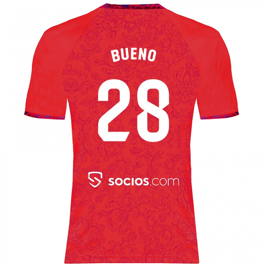 Niño Camiseta Manu Bueno #28 Rojo 2ª Equipación 2024/25 La Camisa Argentina