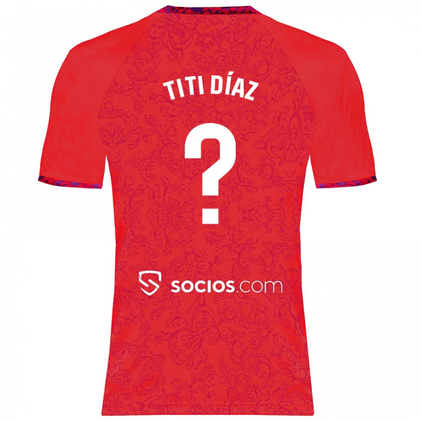 Niño Camiseta Titi Díaz #0 Rojo 2ª Equipación 2024/25 La Camisa Argentina