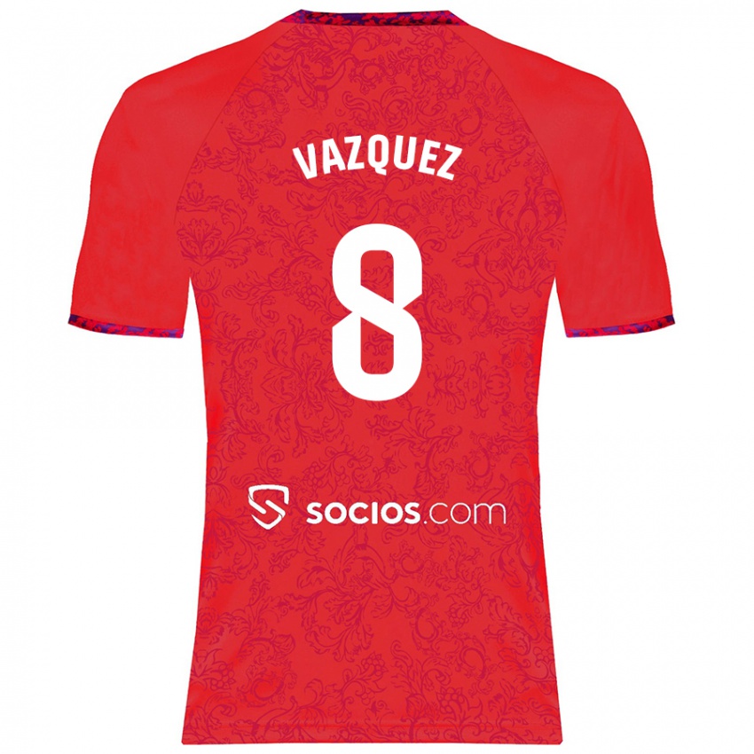 Niño Camiseta Manolo Vázquez #8 Rojo 2ª Equipación 2024/25 La Camisa Argentina