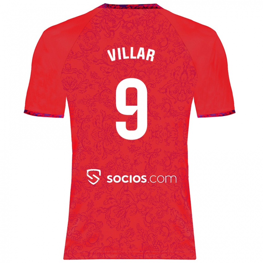 Niño Camiseta Iker Villar #9 Rojo 2ª Equipación 2024/25 La Camisa Argentina