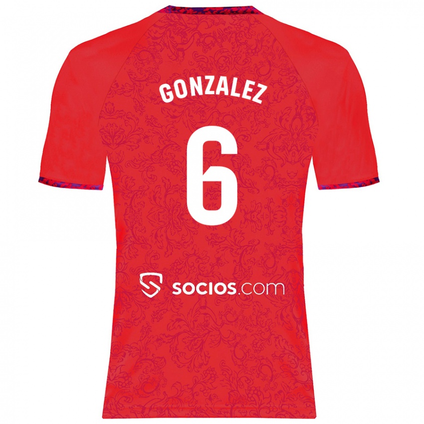 Niño Camiseta Pamela González #6 Rojo 2ª Equipación 2024/25 La Camisa Argentina