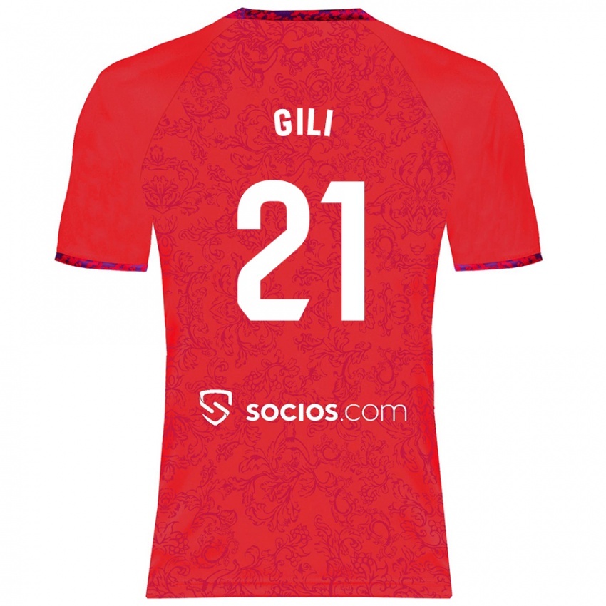 Niño Camiseta Gemma Gili #21 Rojo 2ª Equipación 2024/25 La Camisa Argentina