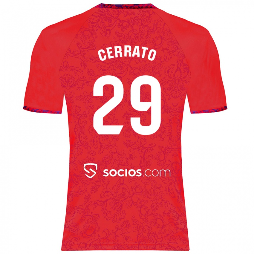 Niño Camiseta Alba Cerrato Izquierdo #29 Rojo 2ª Equipación 2024/25 La Camisa Argentina