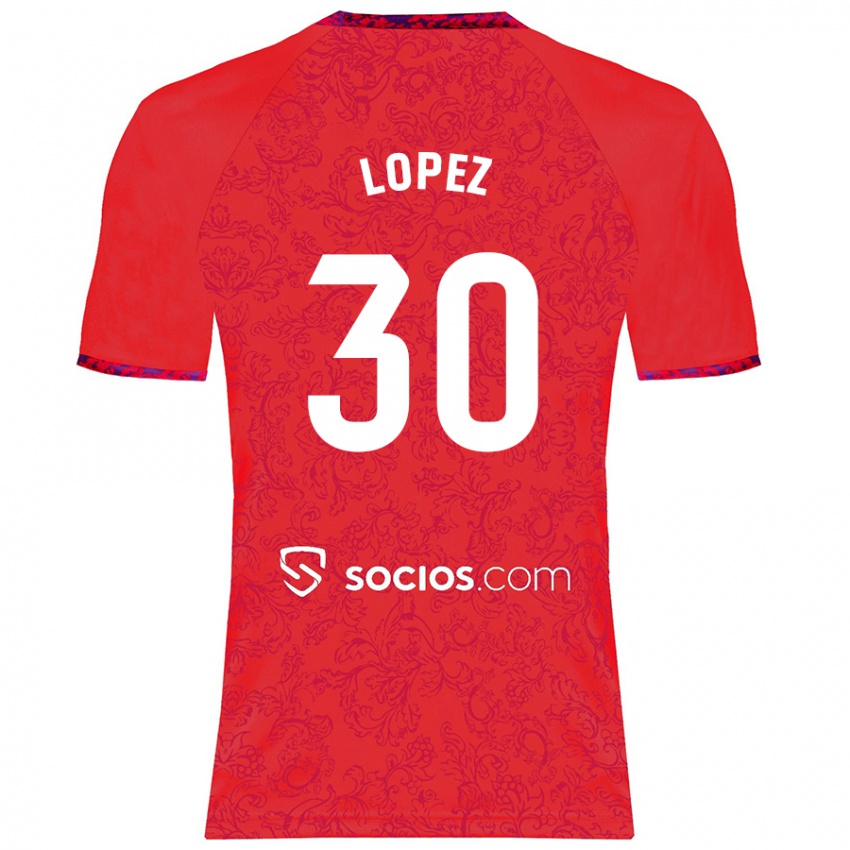 Niño Camiseta Alba López #30 Rojo 2ª Equipación 2024/25 La Camisa Argentina