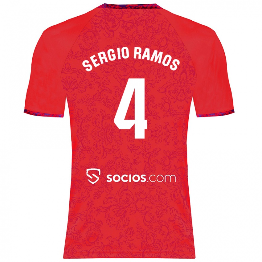 Niño Camiseta Sergio Ramos #4 Rojo 2ª Equipación 2024/25 La Camisa Argentina