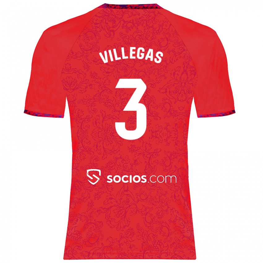 Niño Camiseta Juancho Villegas #3 Rojo 2ª Equipación 2024/25 La Camisa Argentina