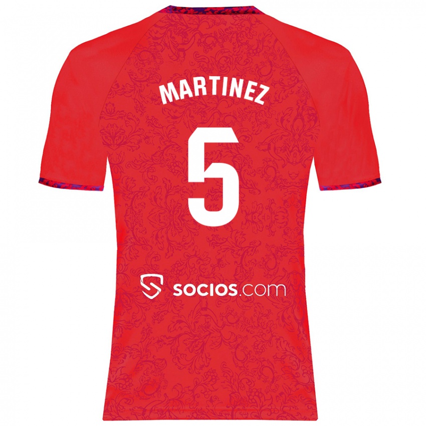 Niño Camiseta Sergio Martínez #5 Rojo 2ª Equipación 2024/25 La Camisa Argentina