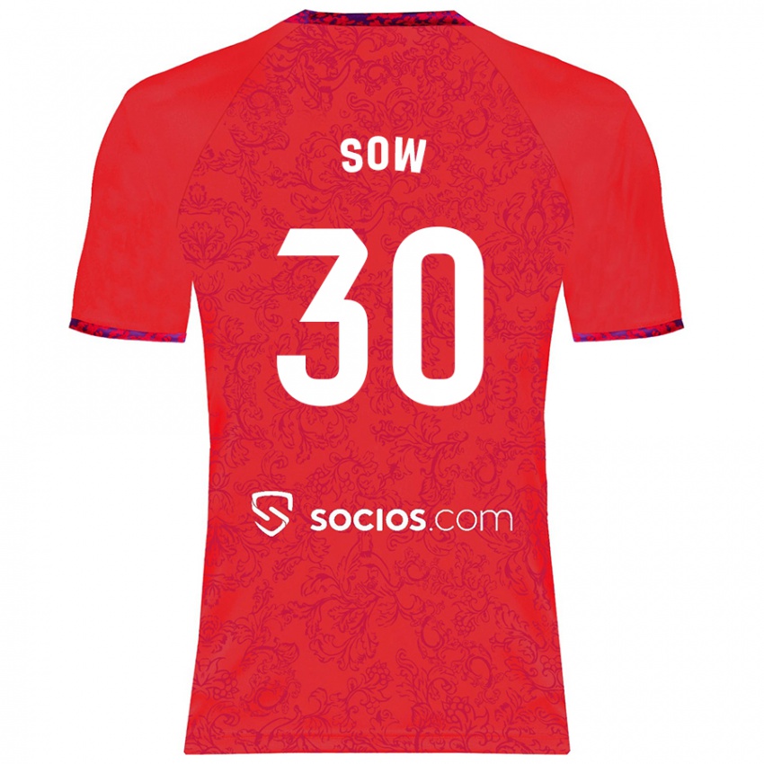 Niño Camiseta Ibrahima Sow #30 Rojo 2ª Equipación 2024/25 La Camisa Argentina