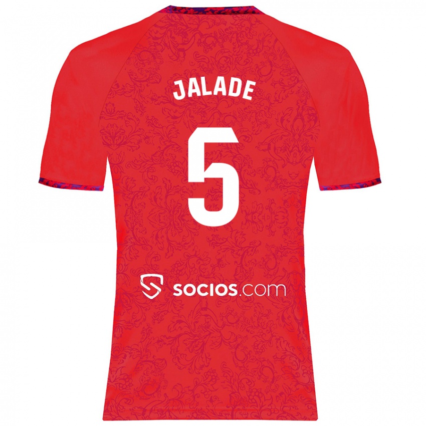 Niño Camiseta Robert Jalade #5 Rojo 2ª Equipación 2024/25 La Camisa Argentina