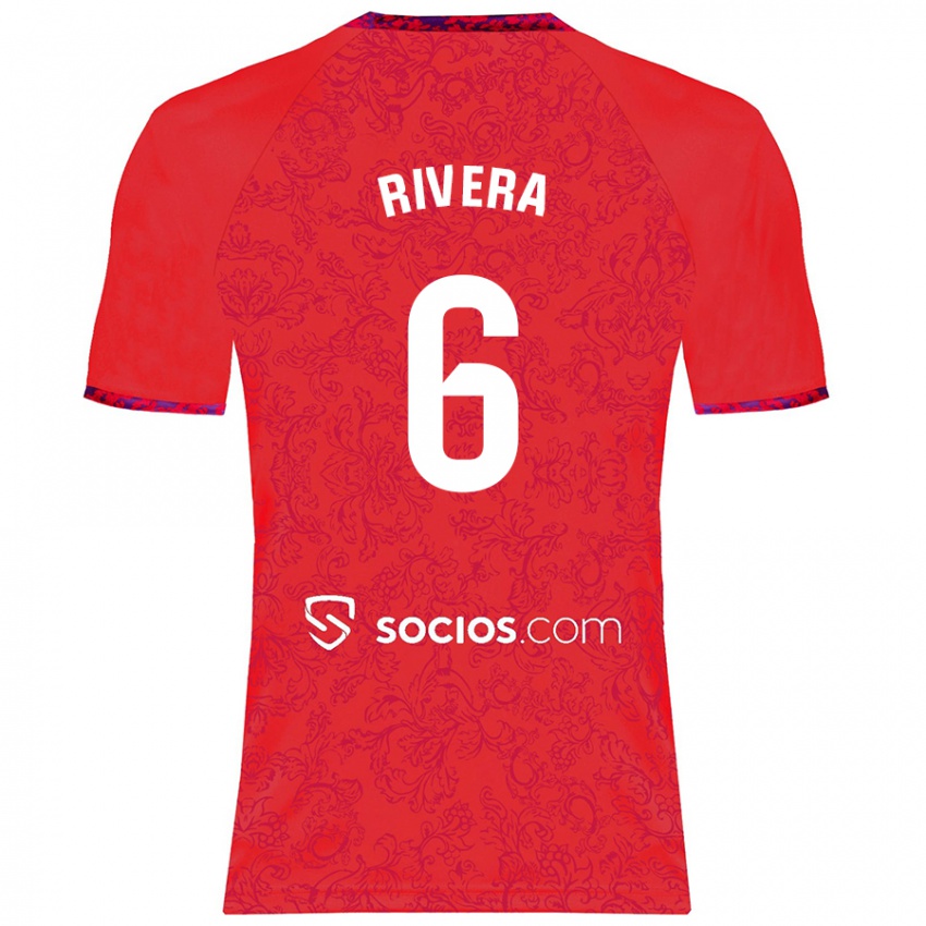 Niño Camiseta Pablo Rivera #6 Rojo 2ª Equipación 2024/25 La Camisa Argentina