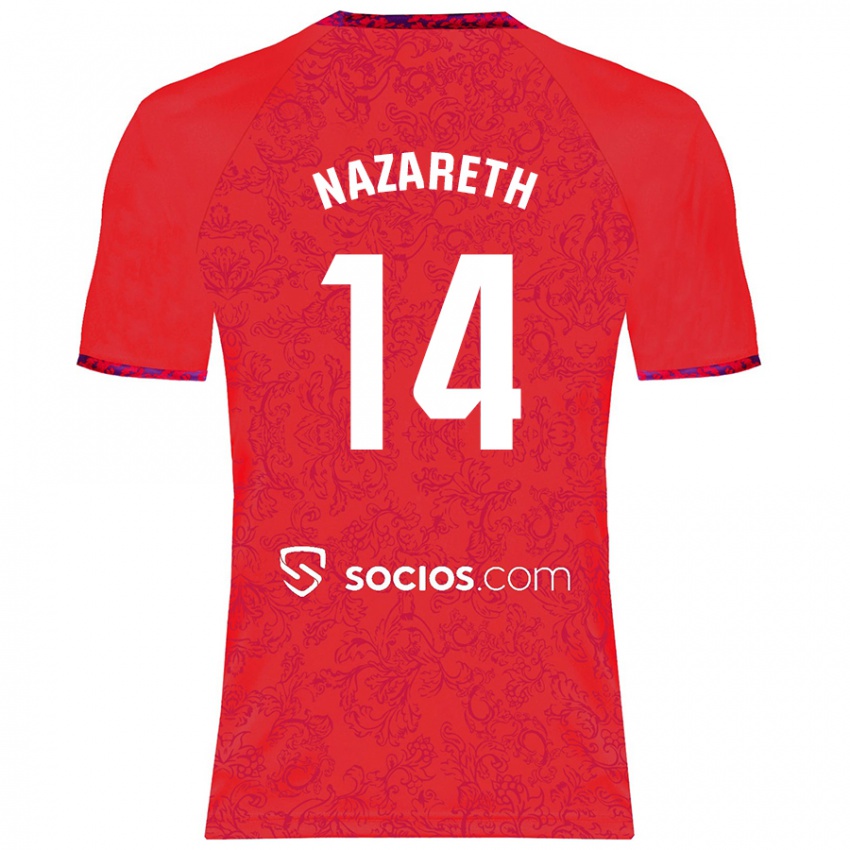 Niño Camiseta Nazaret Martín #14 Rojo 2ª Equipación 2024/25 La Camisa Argentina