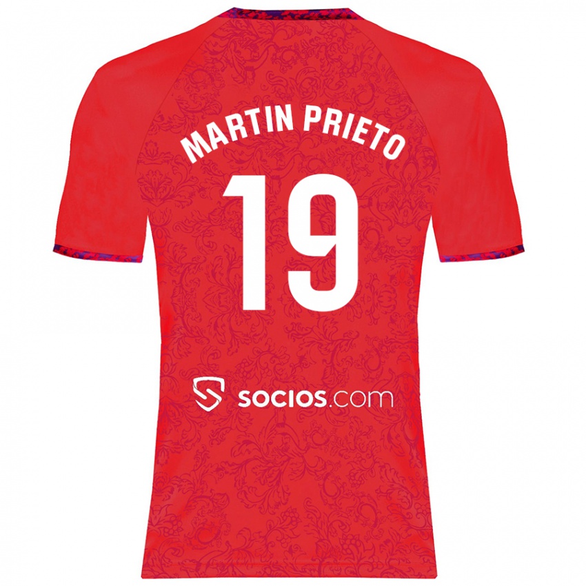 Niño Camiseta Cristina Martín-Prieto Gutiérrez #19 Rojo 2ª Equipación 2024/25 La Camisa Argentina