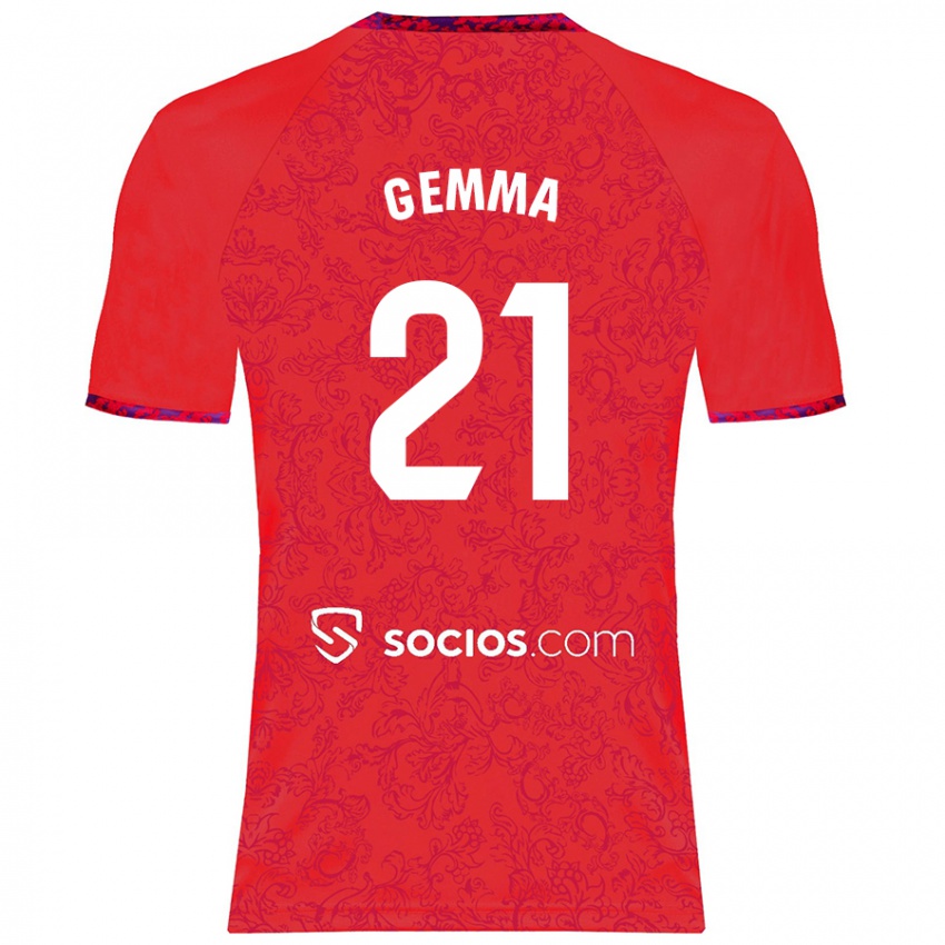 Niño Camiseta Gemma Gili Giner #21 Rojo 2ª Equipación 2024/25 La Camisa Argentina