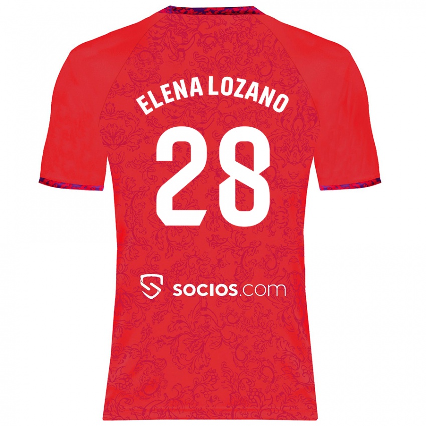 Niño Camiseta Elena Lozano Gallego #28 Rojo 2ª Equipación 2024/25 La Camisa Argentina