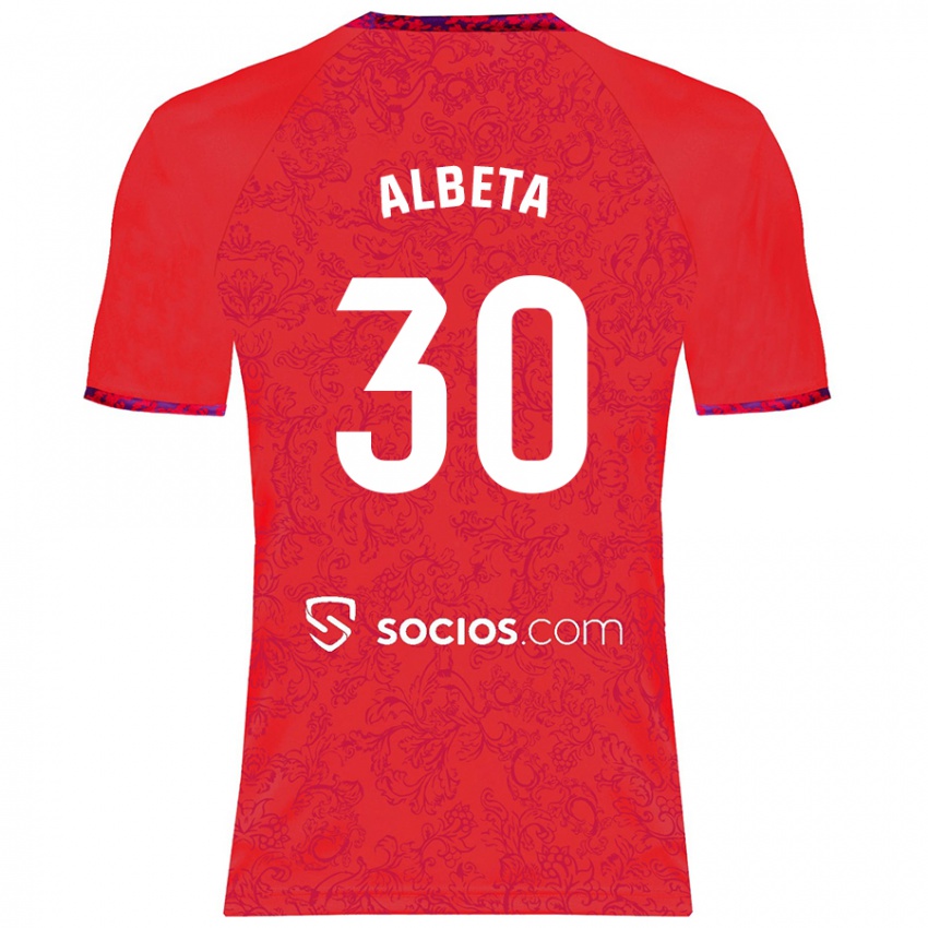 Niño Camiseta Alba María López Montiel #30 Rojo 2ª Equipación 2024/25 La Camisa Argentina