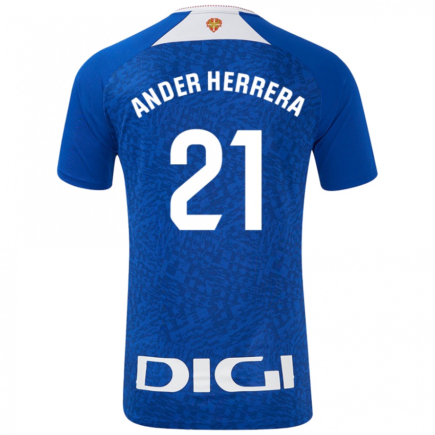 Niño Camiseta Ander Herrera #21 Azul Real 2ª Equipación 2024/25 La Camisa Argentina