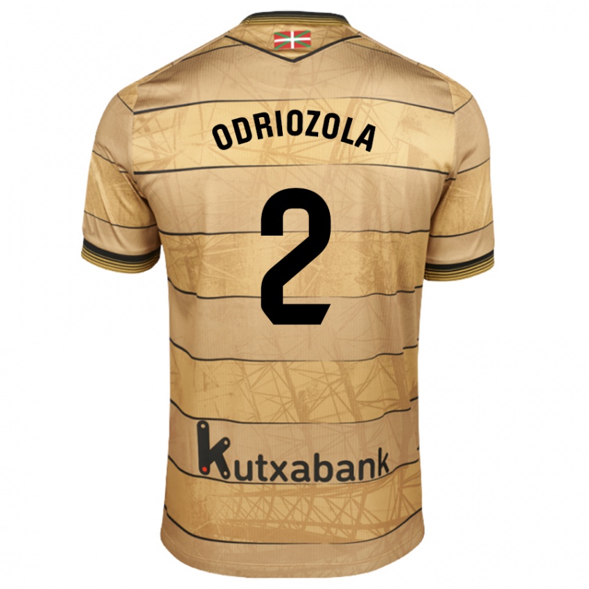 Niño Camiseta Alvaro Odriozola #2 Marrón 2ª Equipación 2024/25 La Camisa Argentina