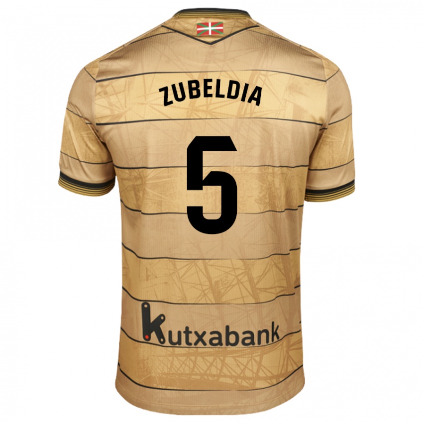 Niño Camiseta Igor Zubeldia #5 Marrón 2ª Equipación 2024/25 La Camisa Argentina