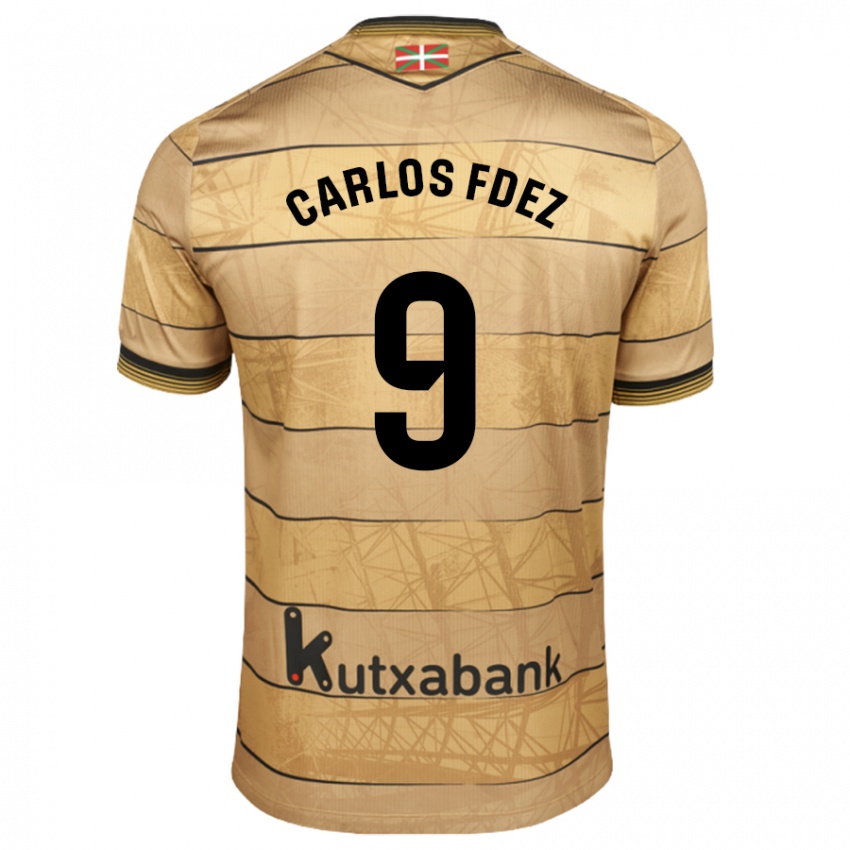 Niño Camiseta Carlos Fernández #9 Marrón 2ª Equipación 2024/25 La Camisa Argentina